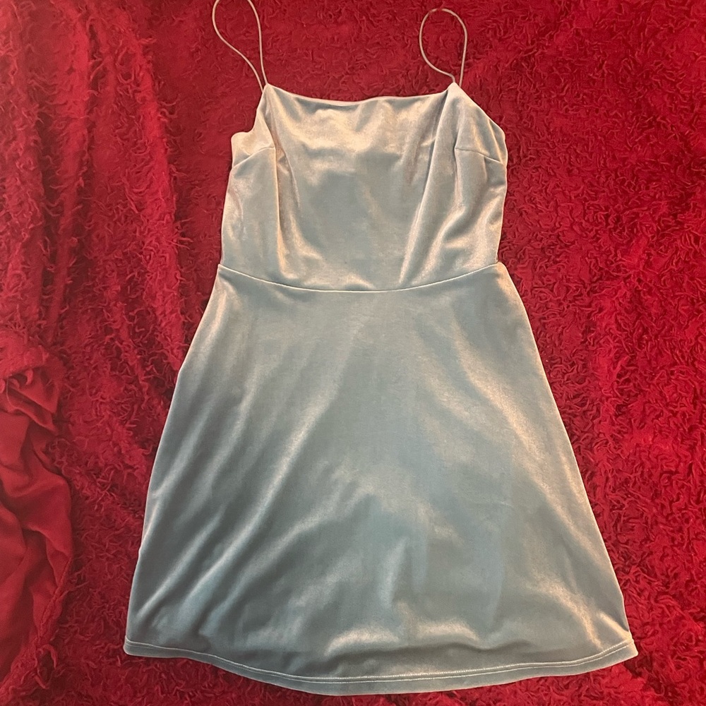 blue velvet dress